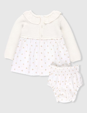 Vestido con calzón Mon Caramel Collection para bebé niña