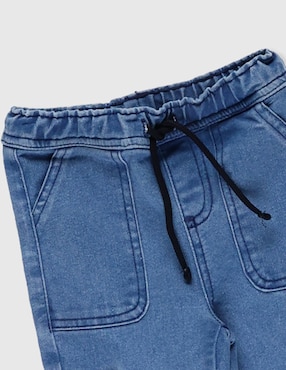 Jeans cargo straight Mon Caramel lavado claro para bebé niña