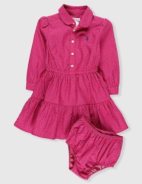 Vestido Polo manga larga para bebé niña