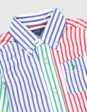 Camisa casual Polo de algodón manga larga para bebé niño