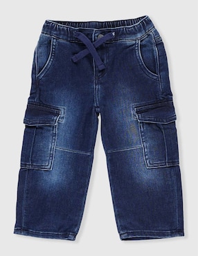 Jeans cargo straight Guess deslavado para bebé niña