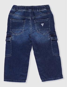 Jeans cargo straight Guess deslavado para bebé niña