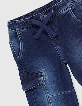 Jeans cargo straight Guess deslavado para bebé niña