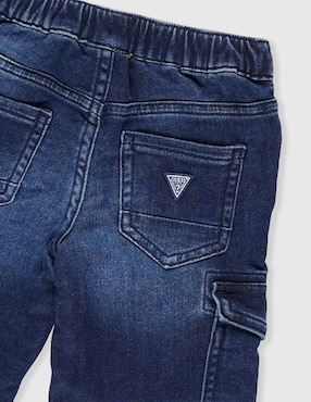 Jeans cargo straight Guess deslavado para bebé niña