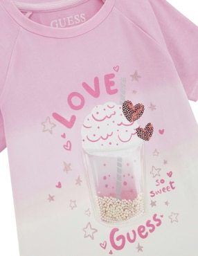 Playera Guess manga corta para bebé niña