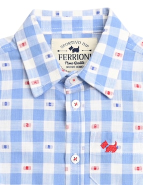 Camisa casual Ferrioni Olaya de algodón manga corta para niño