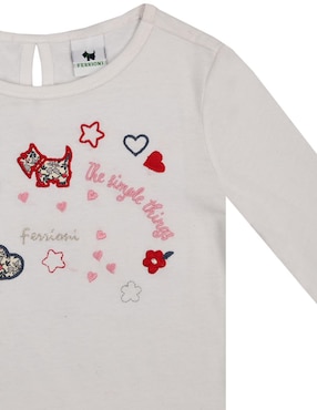 Playera Ferrioni Lola manga larga para bebé niña