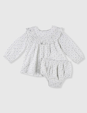 Vestido con calzón Mon Caramel manga globo para bebé niña