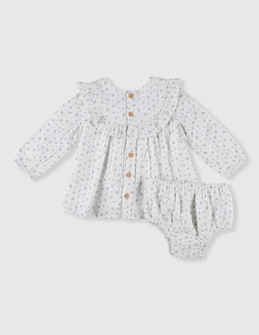 Vestido con calzón Mon Caramel manga globo para bebé niña