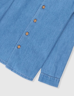 Camisa casual Mon Caramel de mezclilla manga larga para bebé niño
