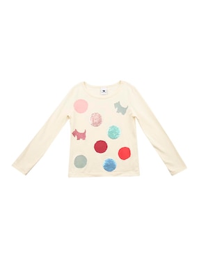 Playera Ferrioni Circles manga larga para niña bebé
