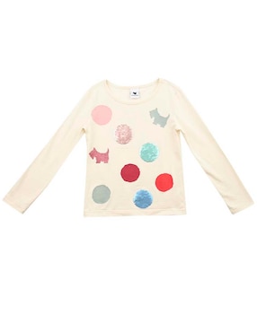 Playera Ferrioni circles manga larga para niña