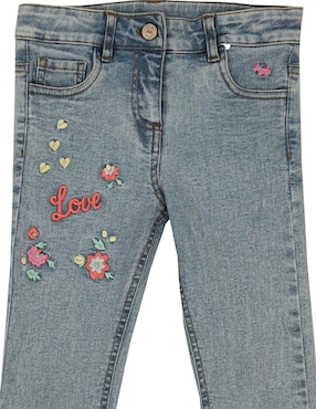 Jeans straight Ferrioni Valdivia M28942 deslavado para niña