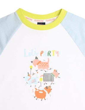 Playera Ferrioni Weber manga regular para niño bebé