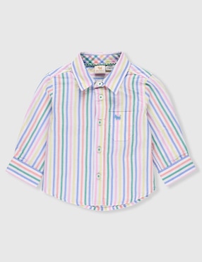 Camisa casual Ferrioni de algodón manga larga para bebé niño