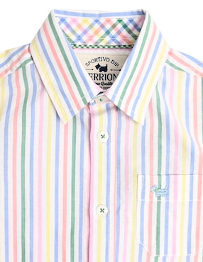 Camisa casual Ferrioni Gain de algodón manga larga para bebé niño