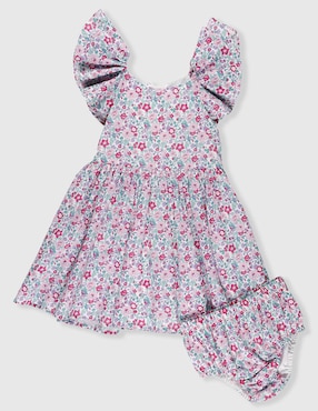Vestido con calzón Mon Caramel manga mariposa para bebé niña