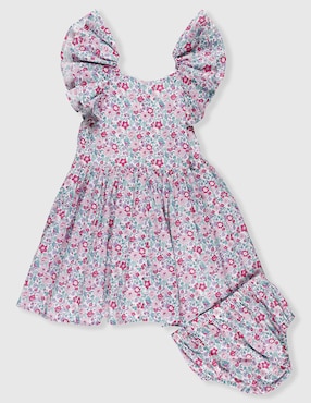 Vestido con calzón Mon Caramel manga mariposa para bebé niña