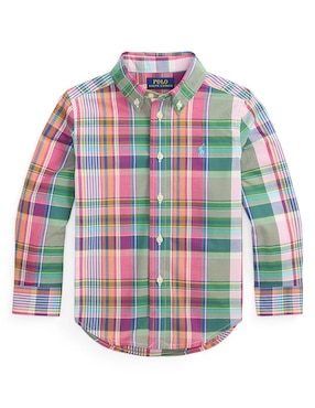 Camisa casual Polo Ralph Lauren de algodón manga larga para bebé niño