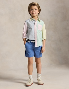 Camisa casual Polo Ralph Lauren de algodón manga larga para bebé niño