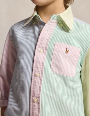 Camisa casual Polo Ralph Lauren de algodón manga larga para bebé niño