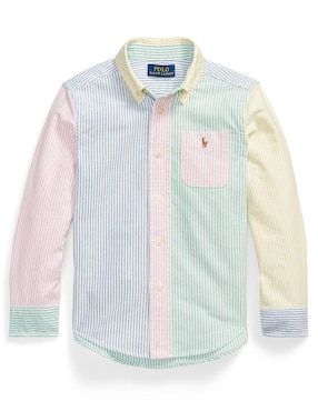 Camisa casual Polo Ralph Lauren de algodón manga larga para bebé niño
