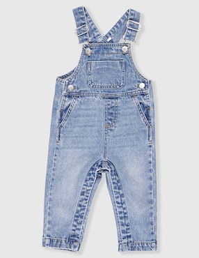 Overol pantalón Mon Caramel de mezclilla para bebé niño