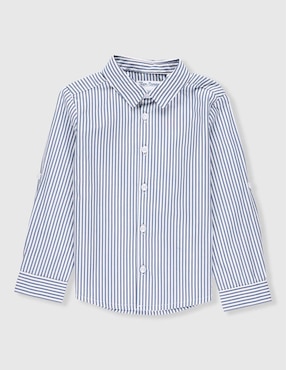 Camisa de vestir Mon Caramel de algodón manga larga para bebé niño