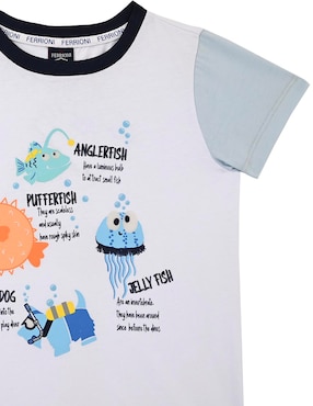 Playera Ferrioni Tani manga corta para bebé niño