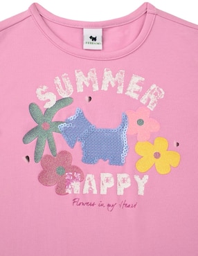 Playera Ferrioni Happy manga corta para bebé niña
