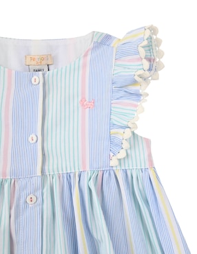 Conjunto vestido Ferrioni Maiko manga volantes para bebé niña