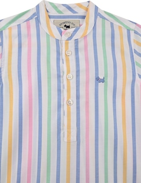 Camisa casual Ferrioni Krans de algodón manga larga para bebé niño