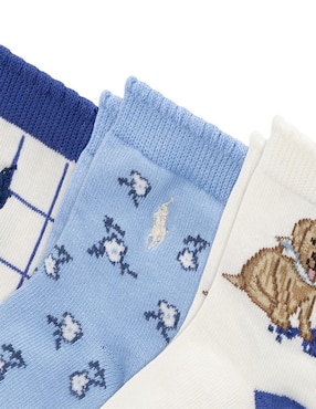 Set de calcetín Polo de algodón para bebé niña 3 pares