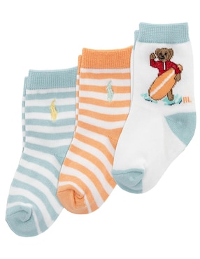 Set de calcetín Polo de algodón para bebé niño 3 pares