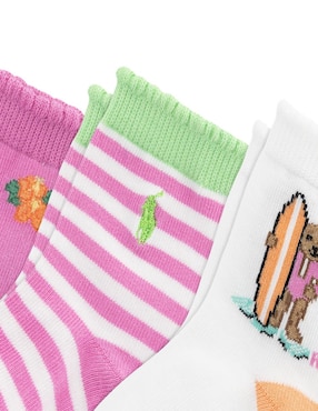 Set de calcetín Polo de algodón para bebé niña 3 pares