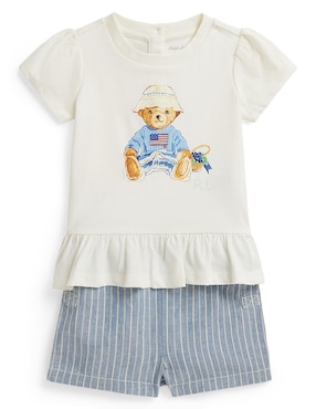 Conjunto Polo de algodón para bebé niña