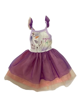 Vestido Disney Manga Tirantes Con Estampado Para Niña