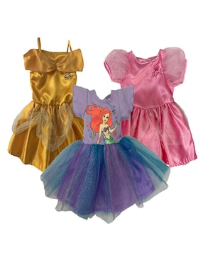 Set De Vestidos Disney Manga Corta Con Estampado Para Niña