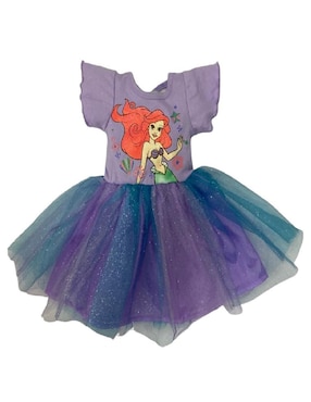 Vestido Disney Manga Corta Con Estampado Para Niña