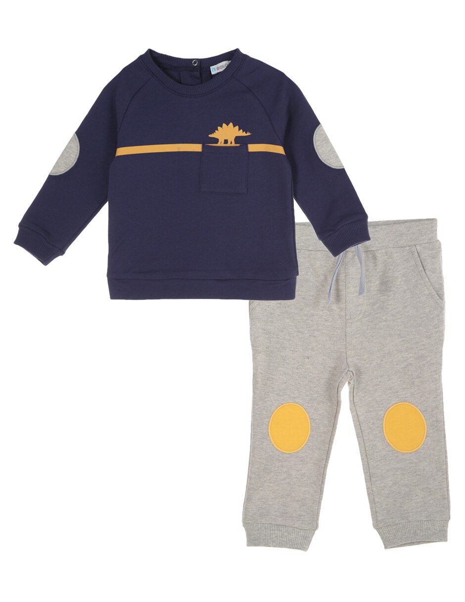 Conjunto pants sudadera regular Bolo con elástico para bebé niño |  