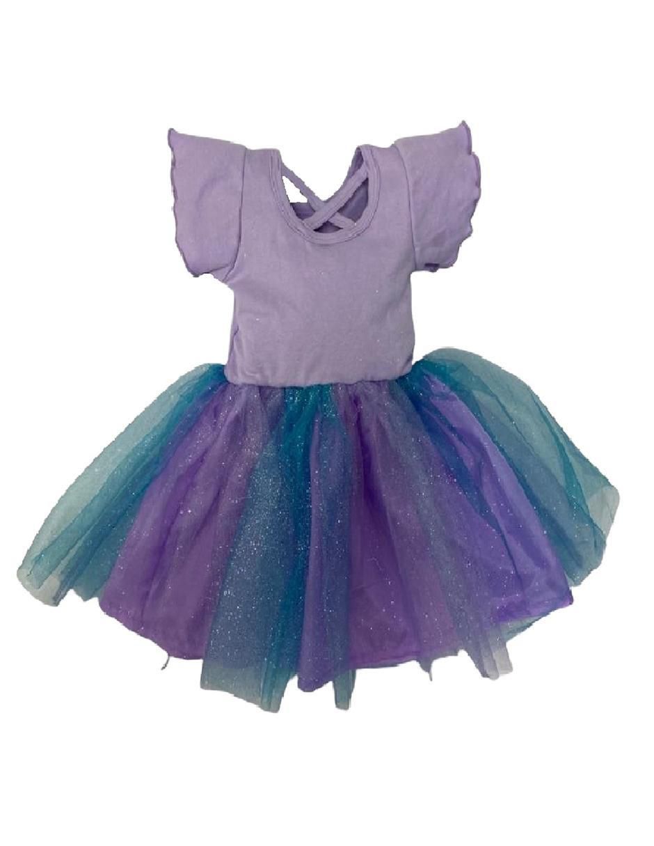 Vestido manga regular para niña