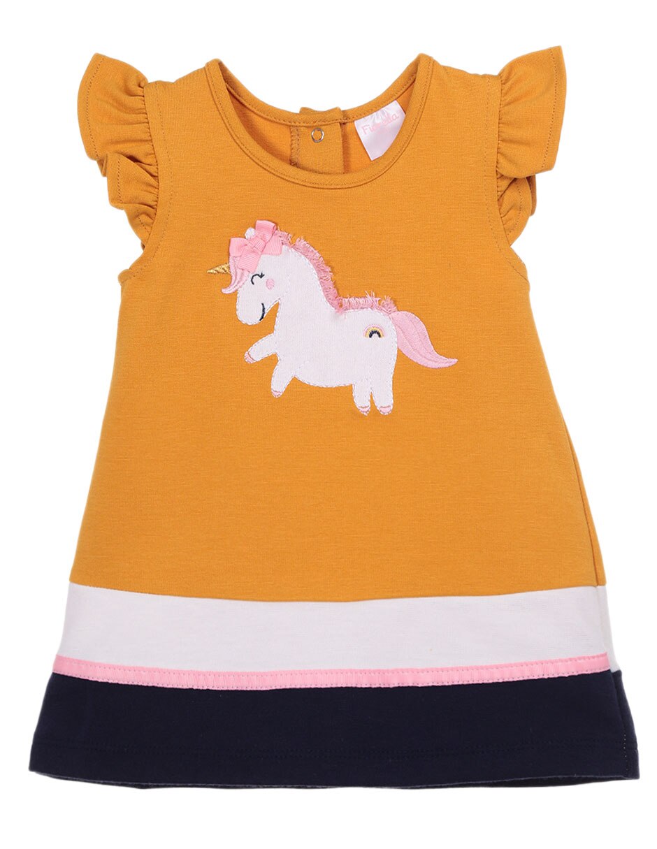 Vestido Fiorella manga cap con bordado para bebé niña Vestido Fiorella manga cap con bordado para bebé niña