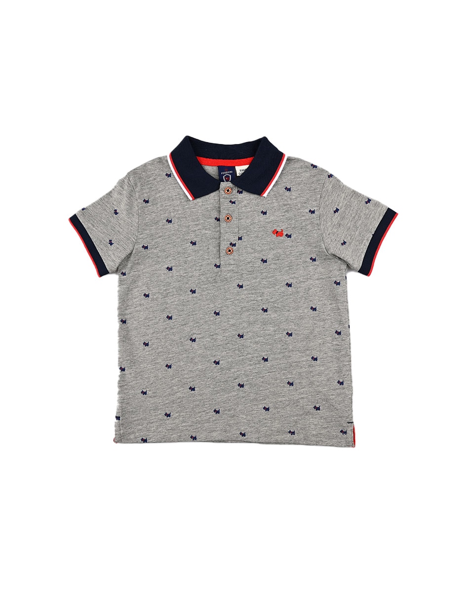 Playera tipo polo de algodón para bebé niño