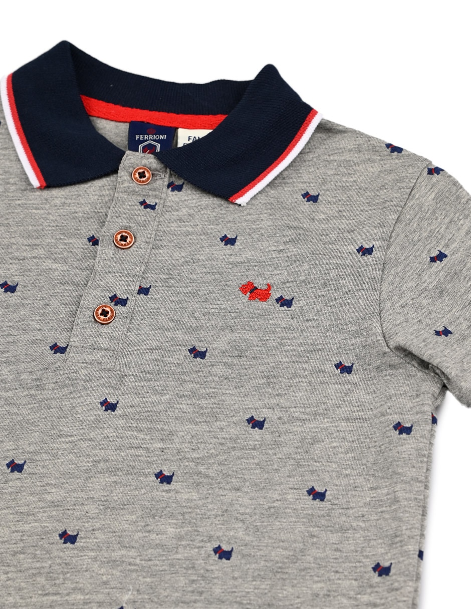 Playera tipo polo de algodón para bebé niño 3