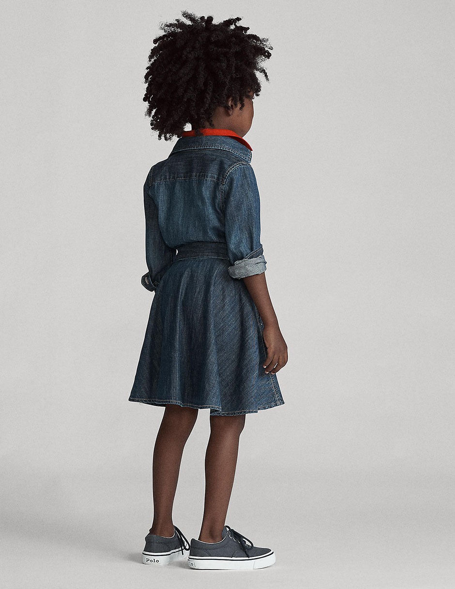 Vestido manga regular para niña 4