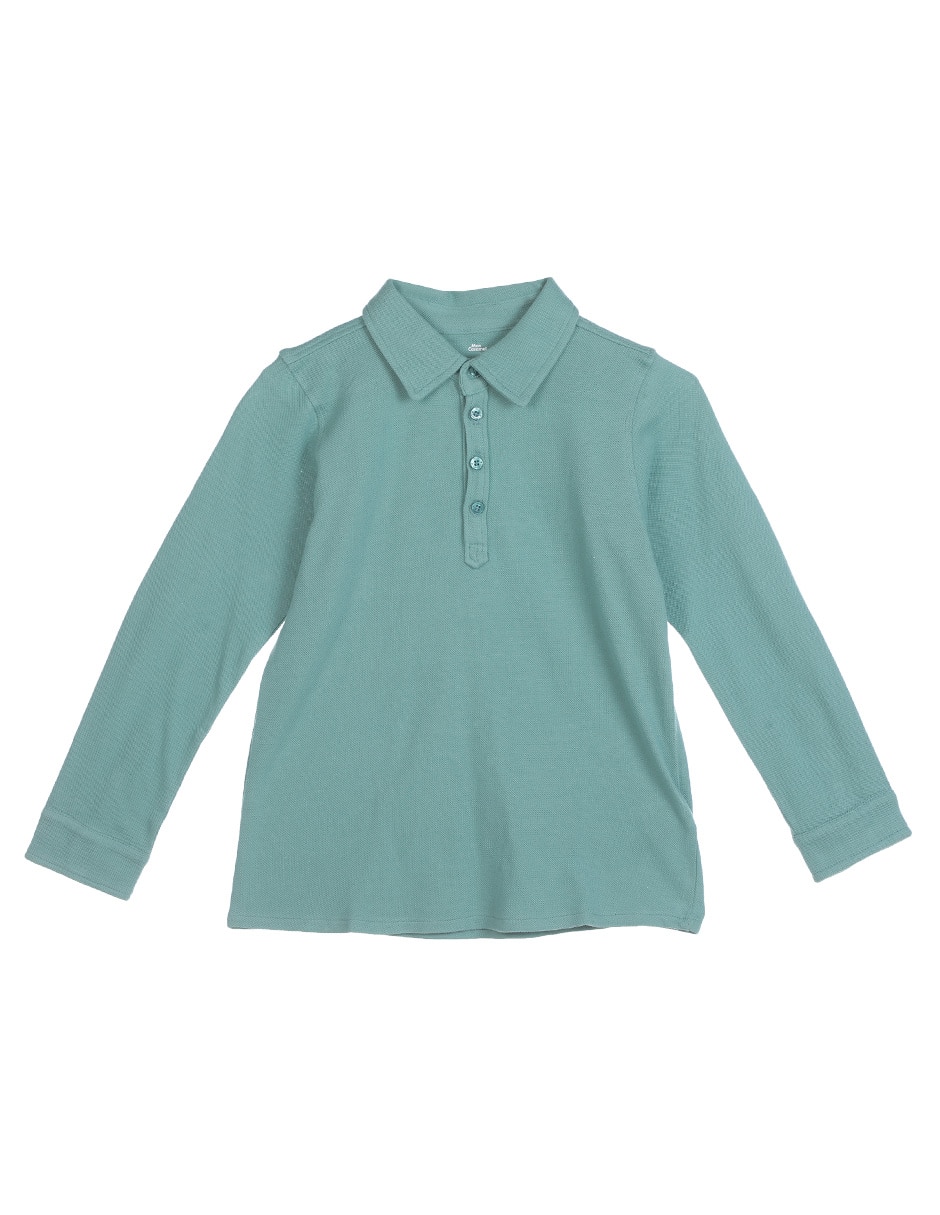 Playera tipo polo de algodón para niña