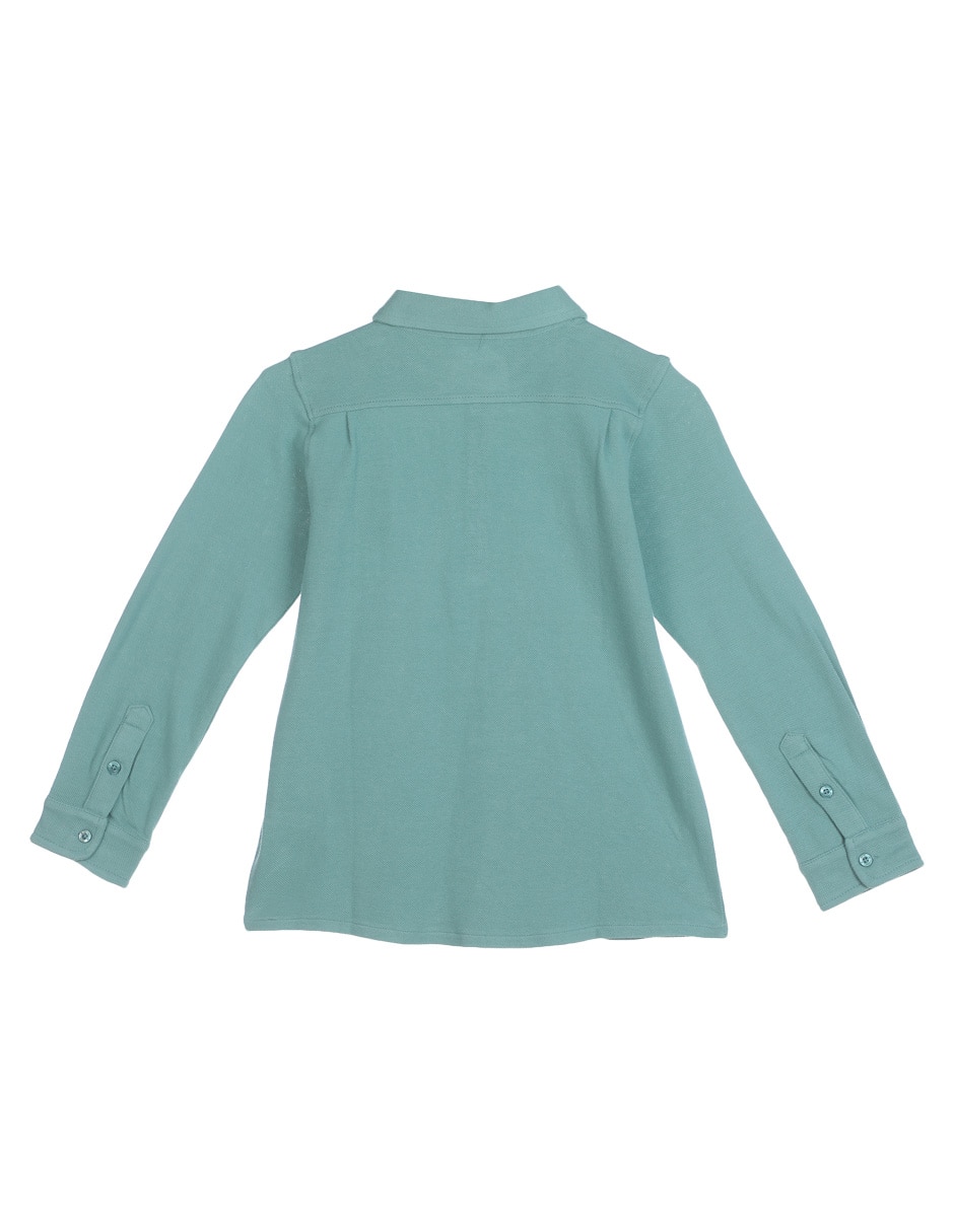 Playera tipo polo de algodón para niña 2