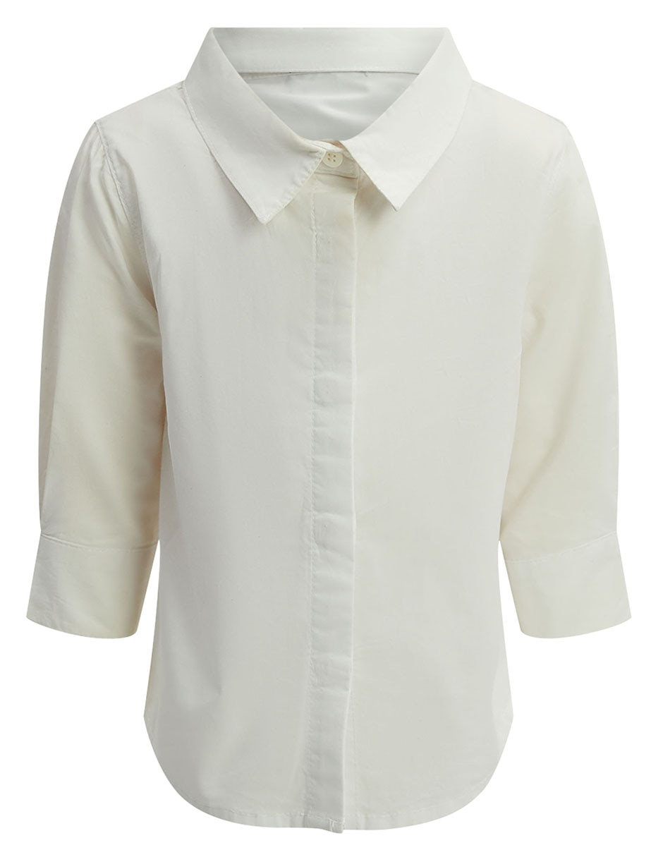 Camisa ceremonia Bardot de algodón manga larga para bebé niño Camisa ceremonia Bardot de algodón manga larga para bebé niño