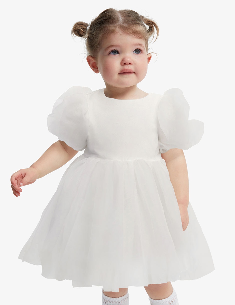 Vestido manga globo para bebé niña 4