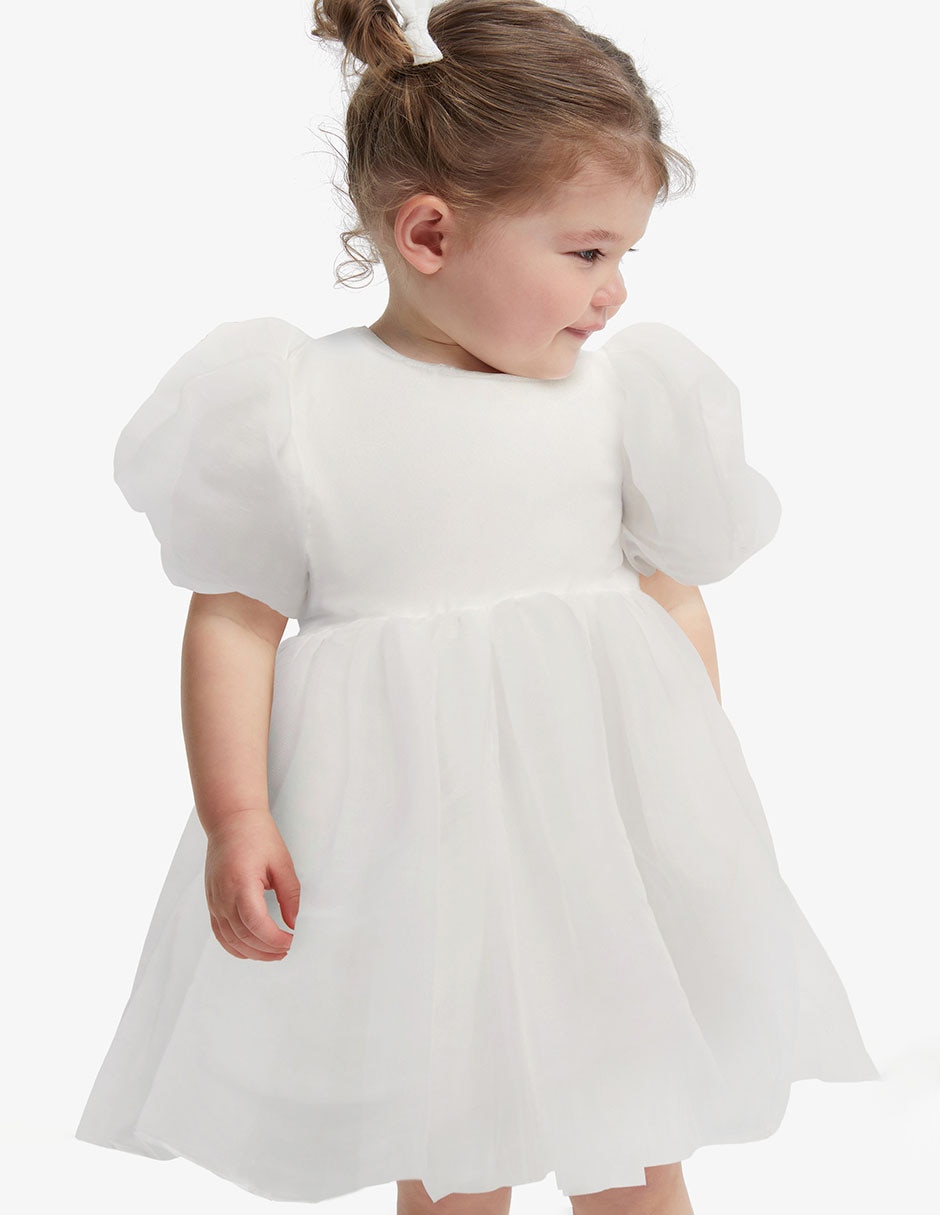 Vestido manga globo para bebé niña 5